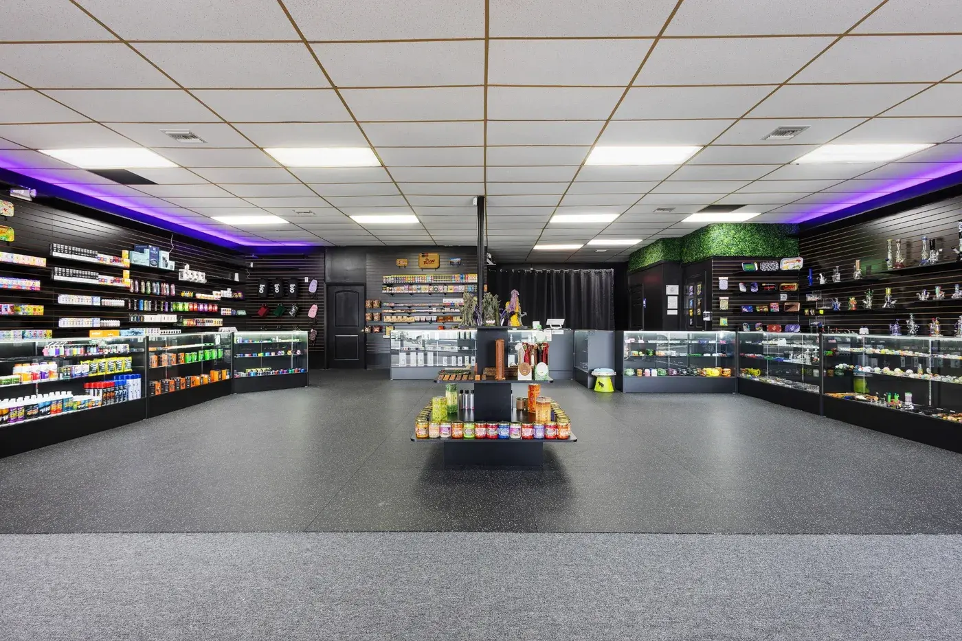Inside HD Smoke House - clean, modern smoke shop in Seminole, FL